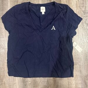 Maeve Dark Blue V-Neck Tee